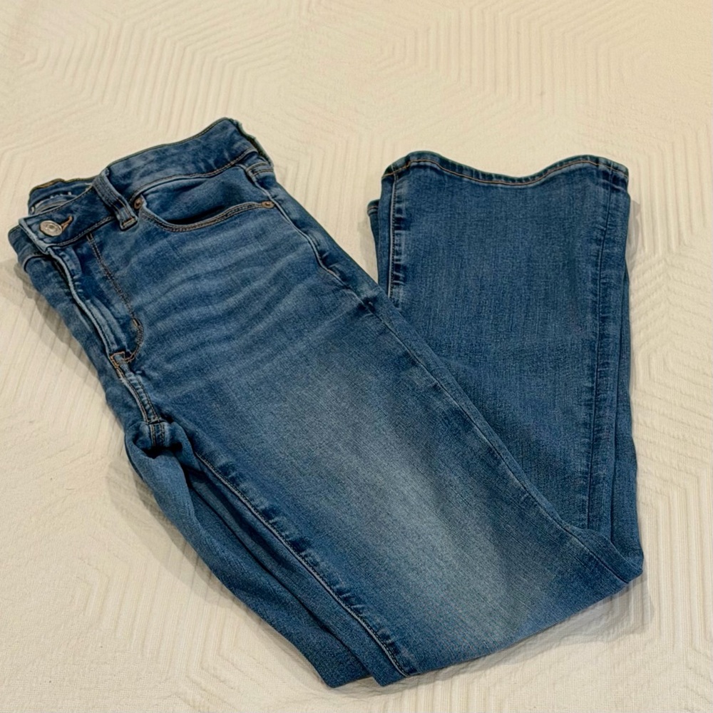 American Eagle Next Level High-Waisted Skinny Kick Jeans | 6 | Indigo - Picture 2 of 8